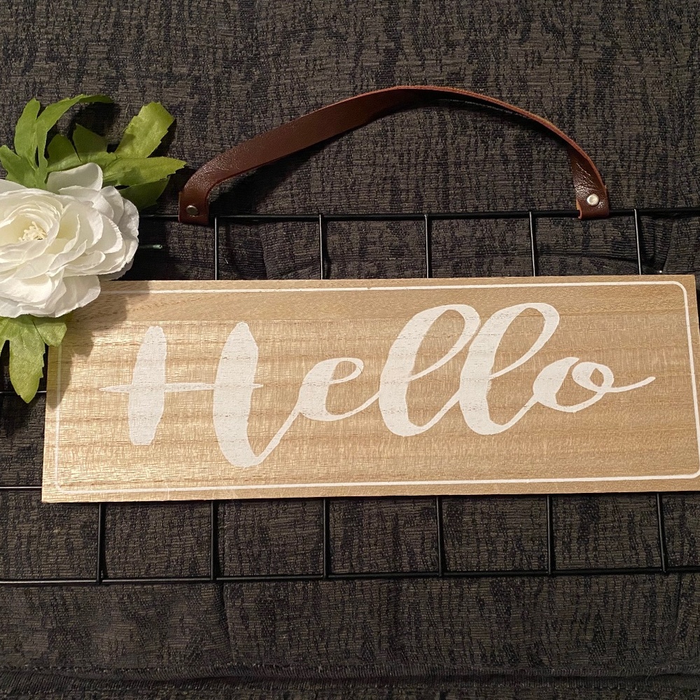 Wood Hello Sign